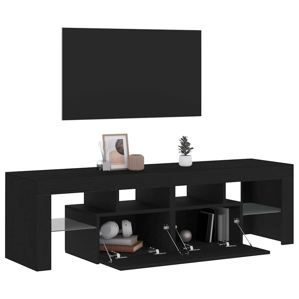 Tv-Bänk Med Led-Lampor 140X36,5X40 Cm Konstruerat Trä
