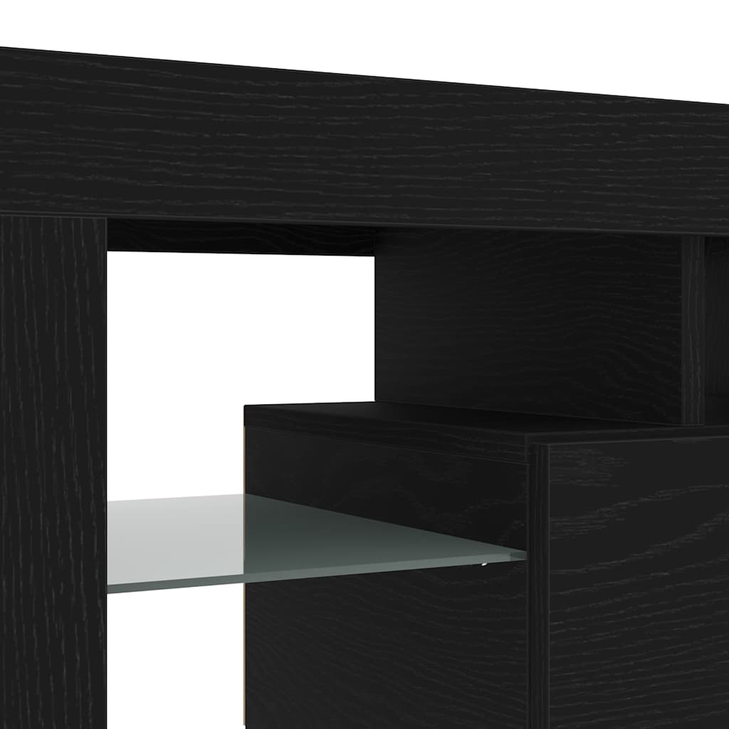 Tv-Bänk Med Led-Lampor 140X36,5X40 Cm Konstruerat Trä