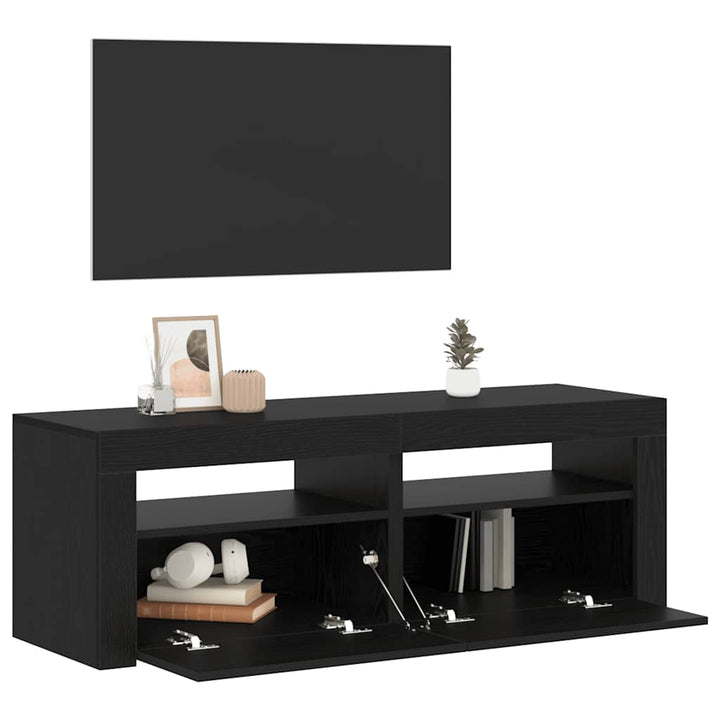 Tv-Bänk Med Led-Lampor 120X35X40 Cm Konstruerat Trä