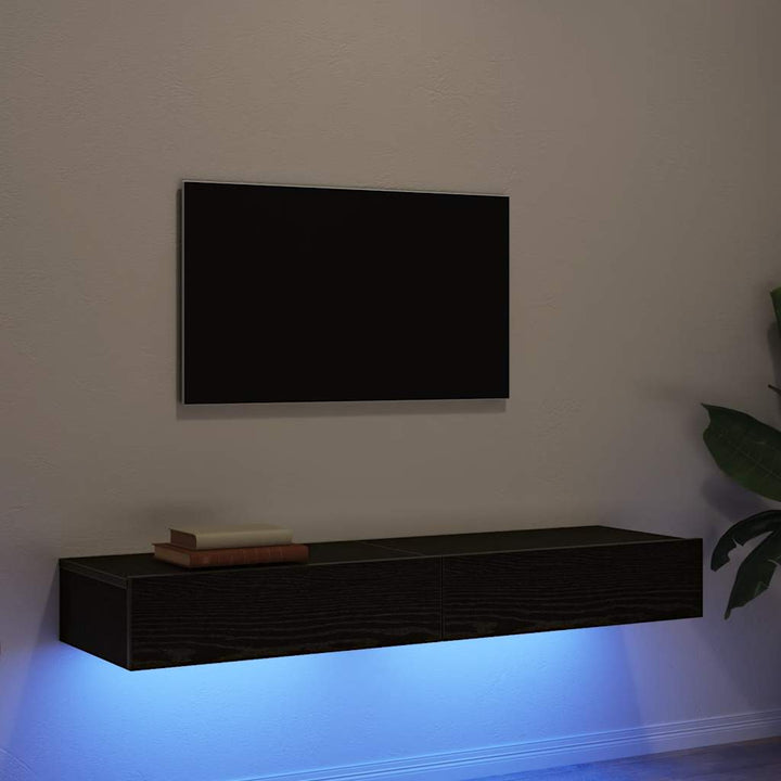 Tv-Bänkar Med Led-Belysning 2 St 60X35X15,5 Cm