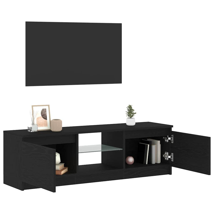 Tv-Bänk Med Led-Lampor Konstruerat Trä
