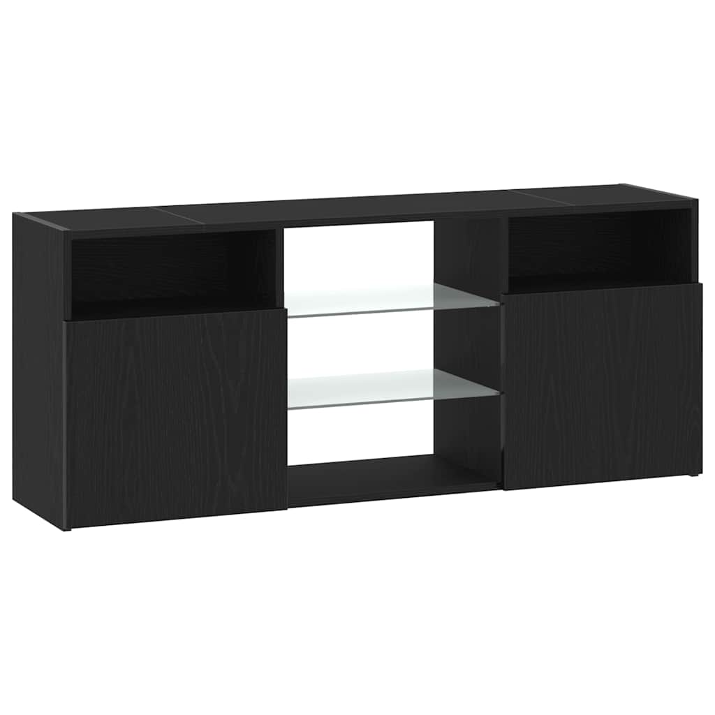 Tv-Bänk Med Led-Lampor 120X30X50 Cm Konstruerat Trä