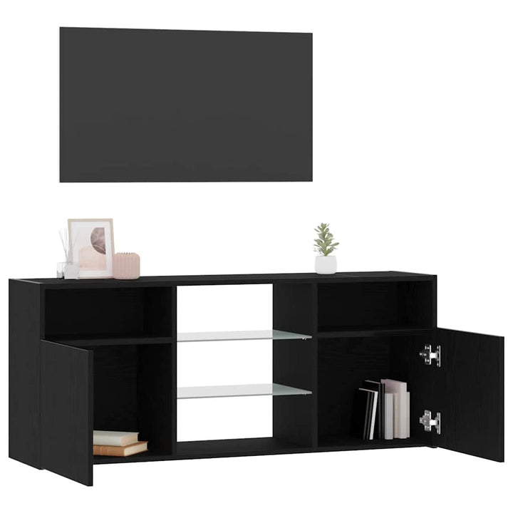 Tv-Bänk Med Led-Lampor 120X30X50 Cm Konstruerat Trä