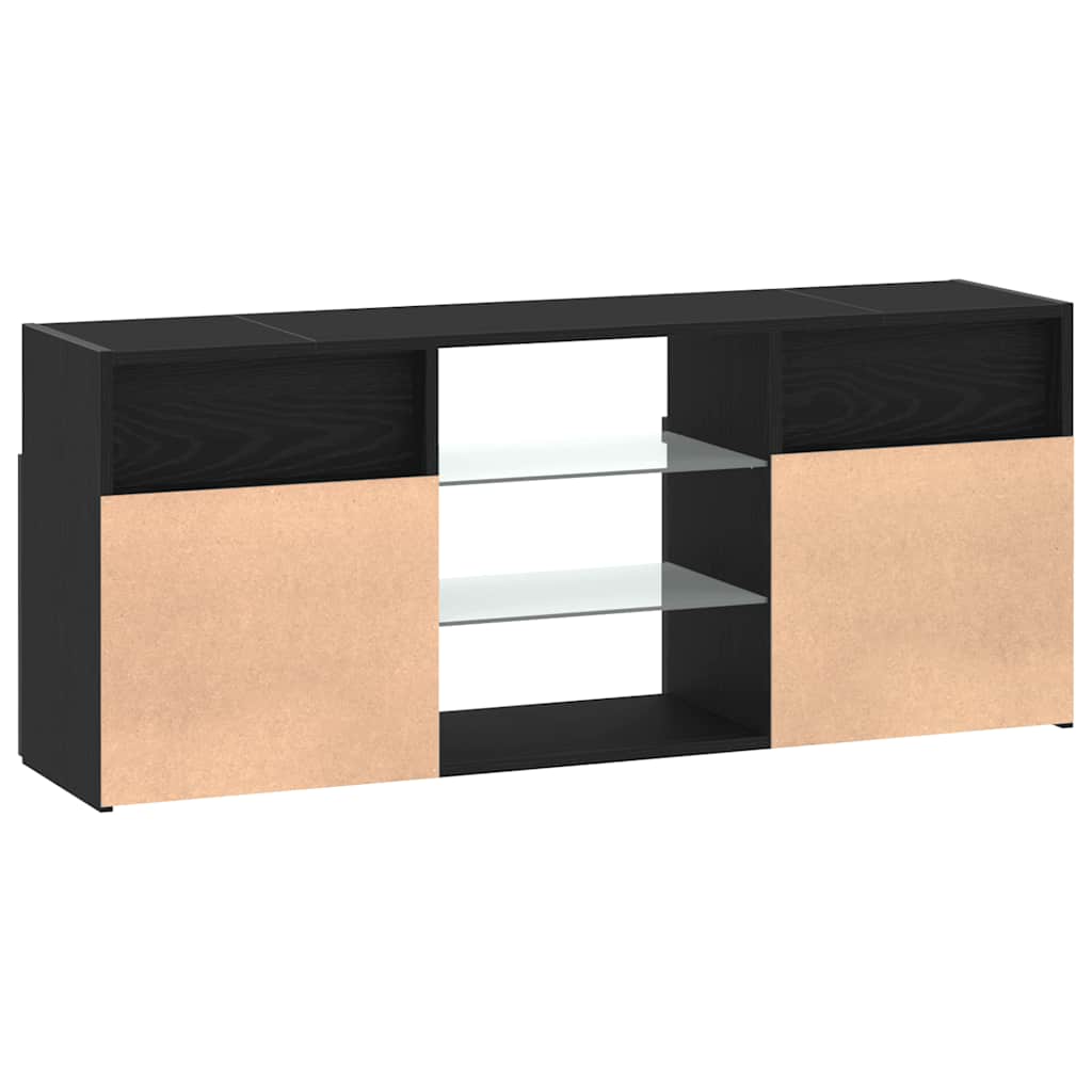 Tv-Bänk Med Led-Lampor 120X30X50 Cm Konstruerat Trä