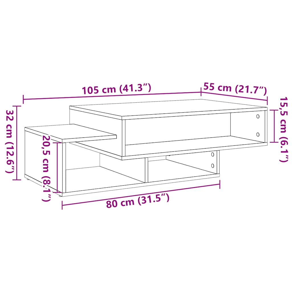 Soffbord 105X55X32 Cm Konstruerat Trä