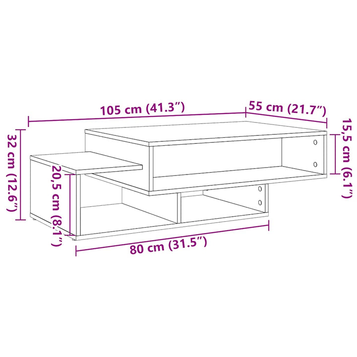 Soffbord 105X55X32 Cm Konstruerat Trä