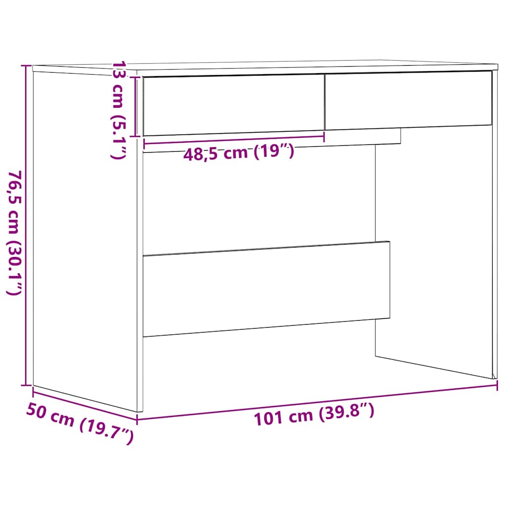 Skrivbord 101X50X76,5 Cm Konstruerat Trä