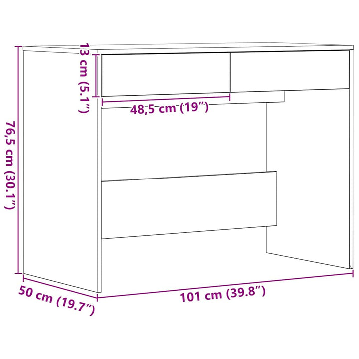 Skrivbord 101X50X76,5 Cm Konstruerat Trä
