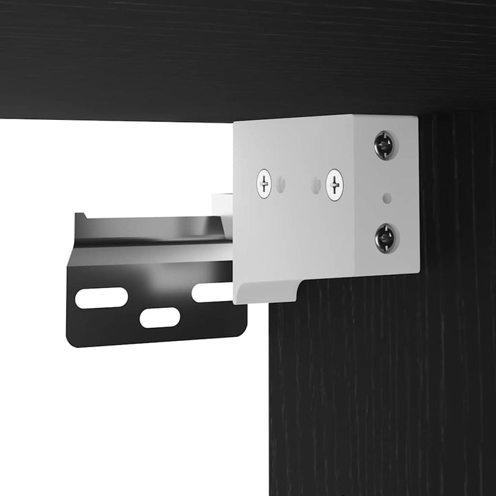 Tv-Bänkset Med Led Svart Ek 30,5 X 30 X 102 Cm Konstruerat Trä
