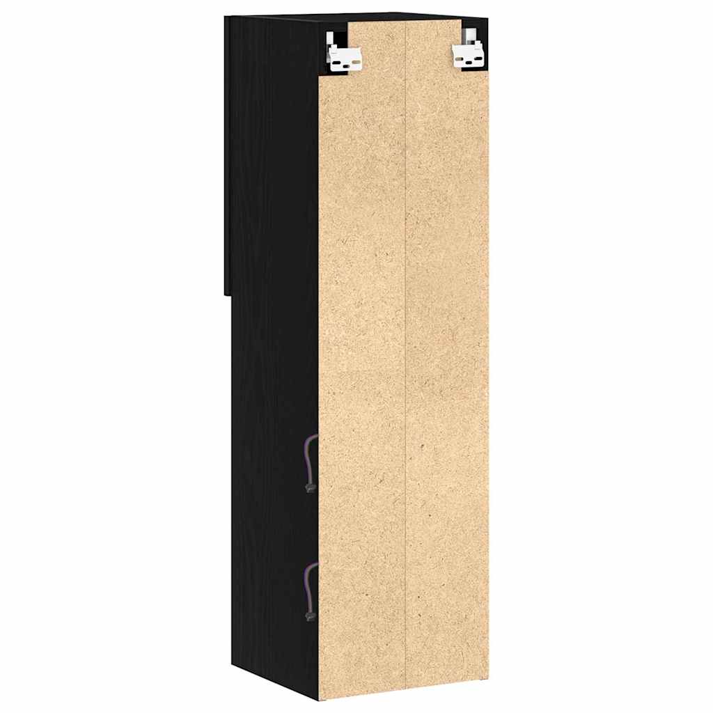 Tv-Bänkset 2 Pcs Svart Ek 30,5 X 30 X 102 Cm Konstruerat Trä