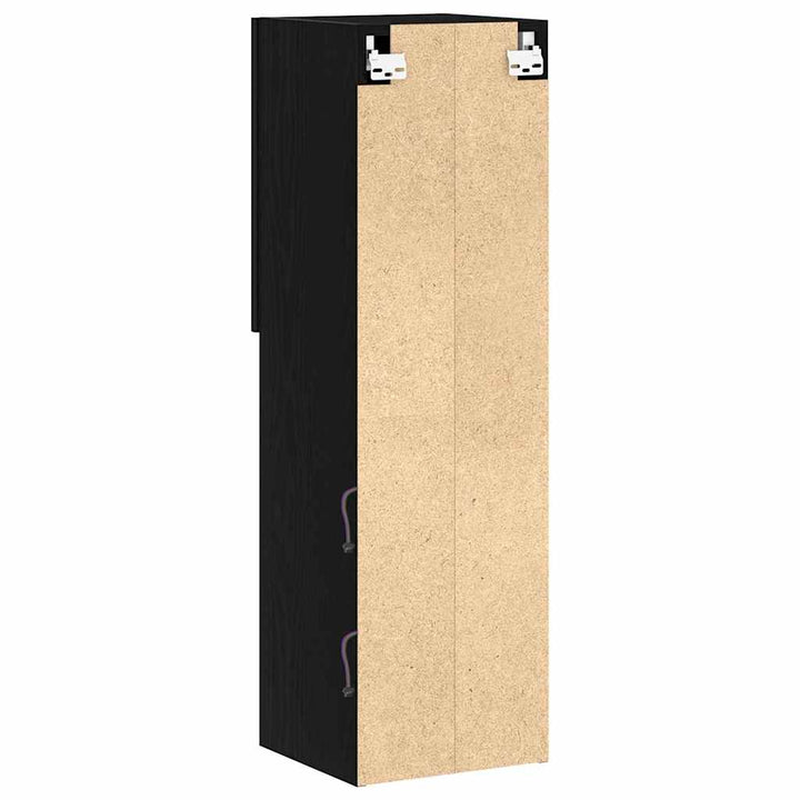 Tv-Bänkset 2 Pcs Svart Ek 30,5 X 30 X 102 Cm Konstruerat Trä