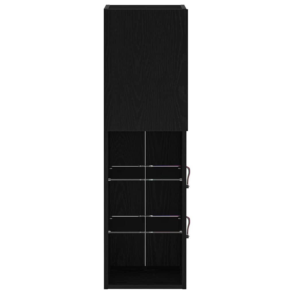Tv-Bänkset 2 Pcs Svart Ek 30,5 X 30 X 102 Cm Konstruerat Trä