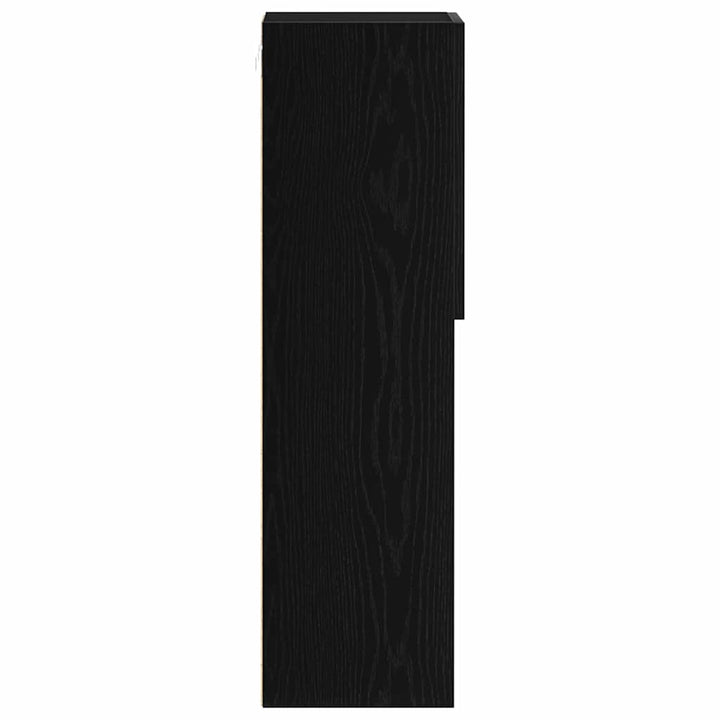 Tv-Bänkset 2 Pcs Svart Ek 30,5 X 30 X 102 Cm Konstruerat Trä