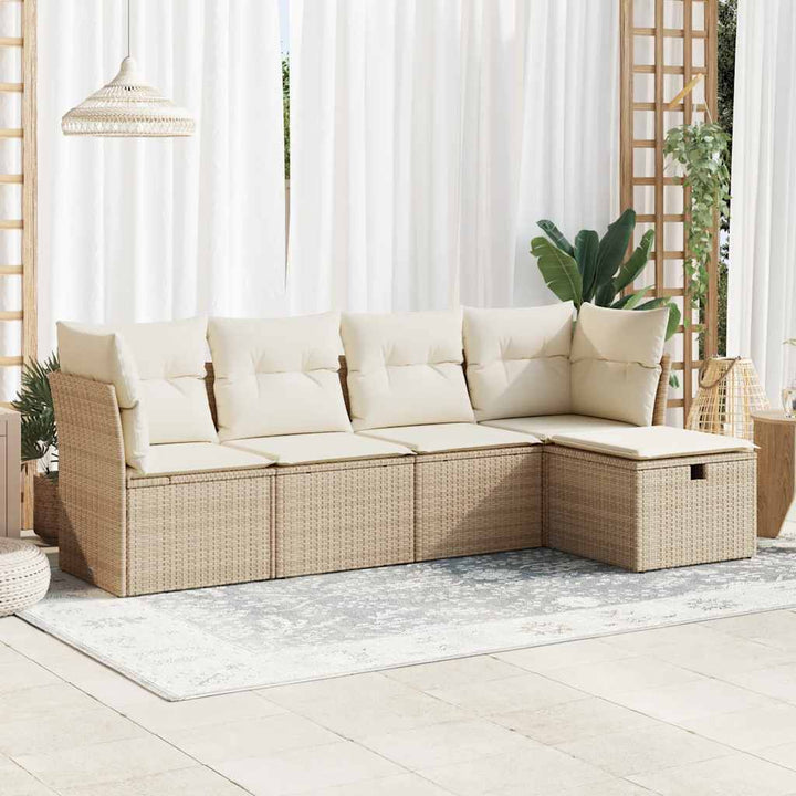 Loungegrupp För Trädgården Med Dynor 5 Delar Konstrotting