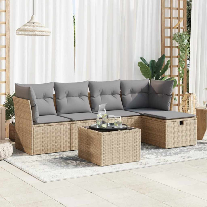 Loungegrupp För Trädgården Med Dynor 5 Delar Konstrotting