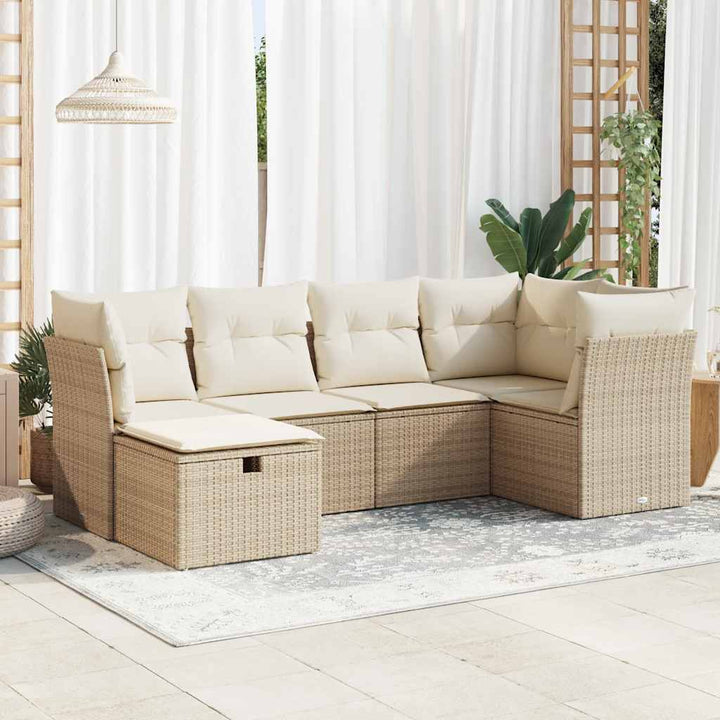 Loungegrupp Med Dynor 6 Delar Konstrotting