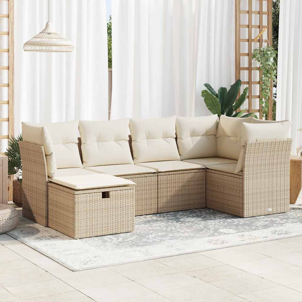 Loungegrupp Med Dynor 6 Delar Konstrotting