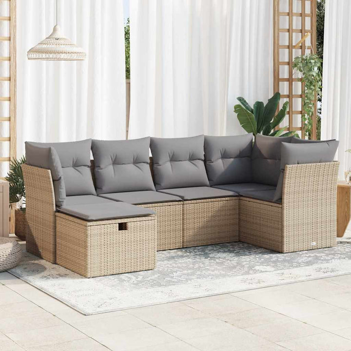 Loungegrupp Med Dynor 6 Delar Konstrotting