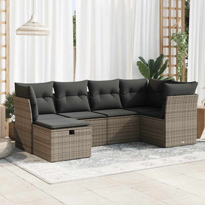 Loungegrupp Med Dynor 6 Delar Konstrotting