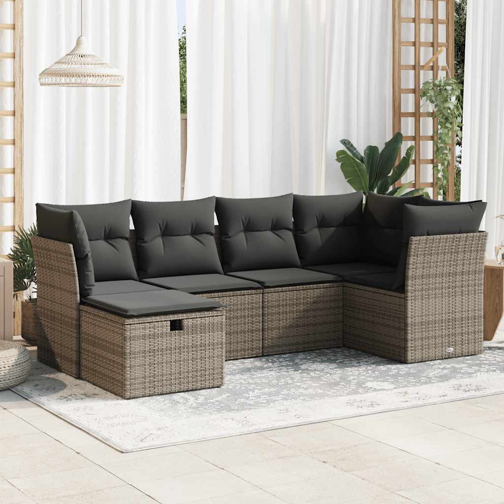 Loungegrupp Med Dynor 6 Delar Konstrotting
