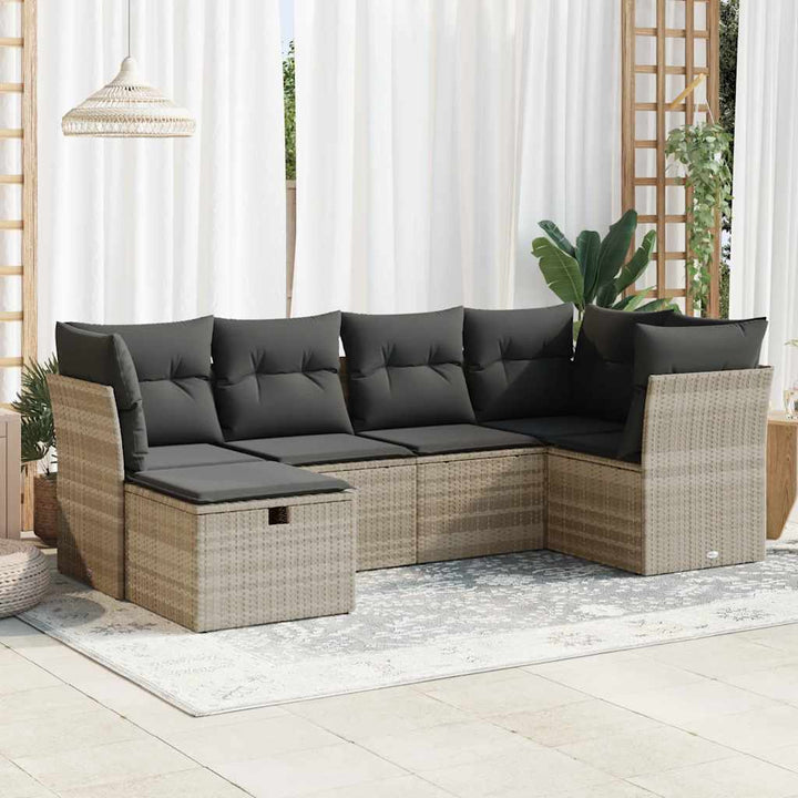 Loungegrupp Med Dynor 6 Delar Konstrotting