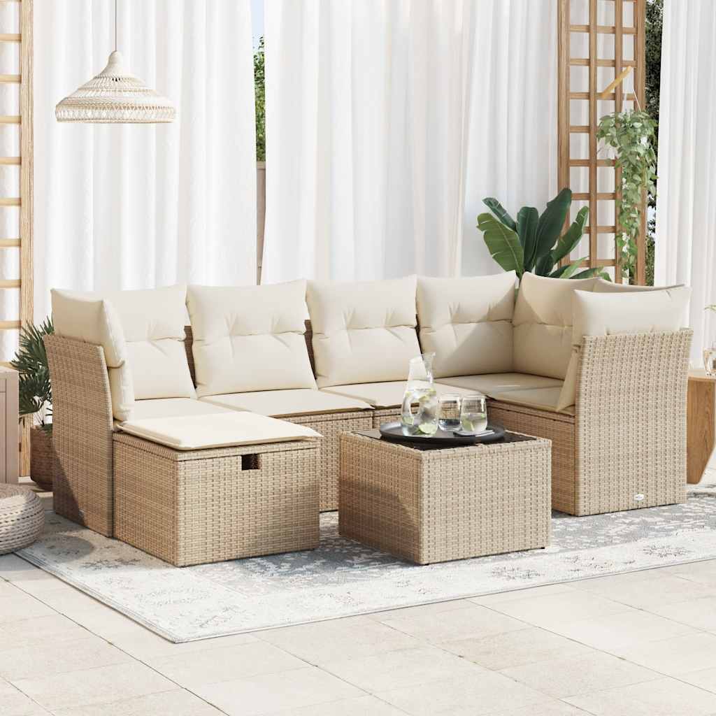 Loungegrupp Med Dynor 6 Delar Konstrotting