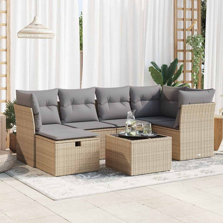 Loungegrupp Med Dynor 6 Delar Konstrotting