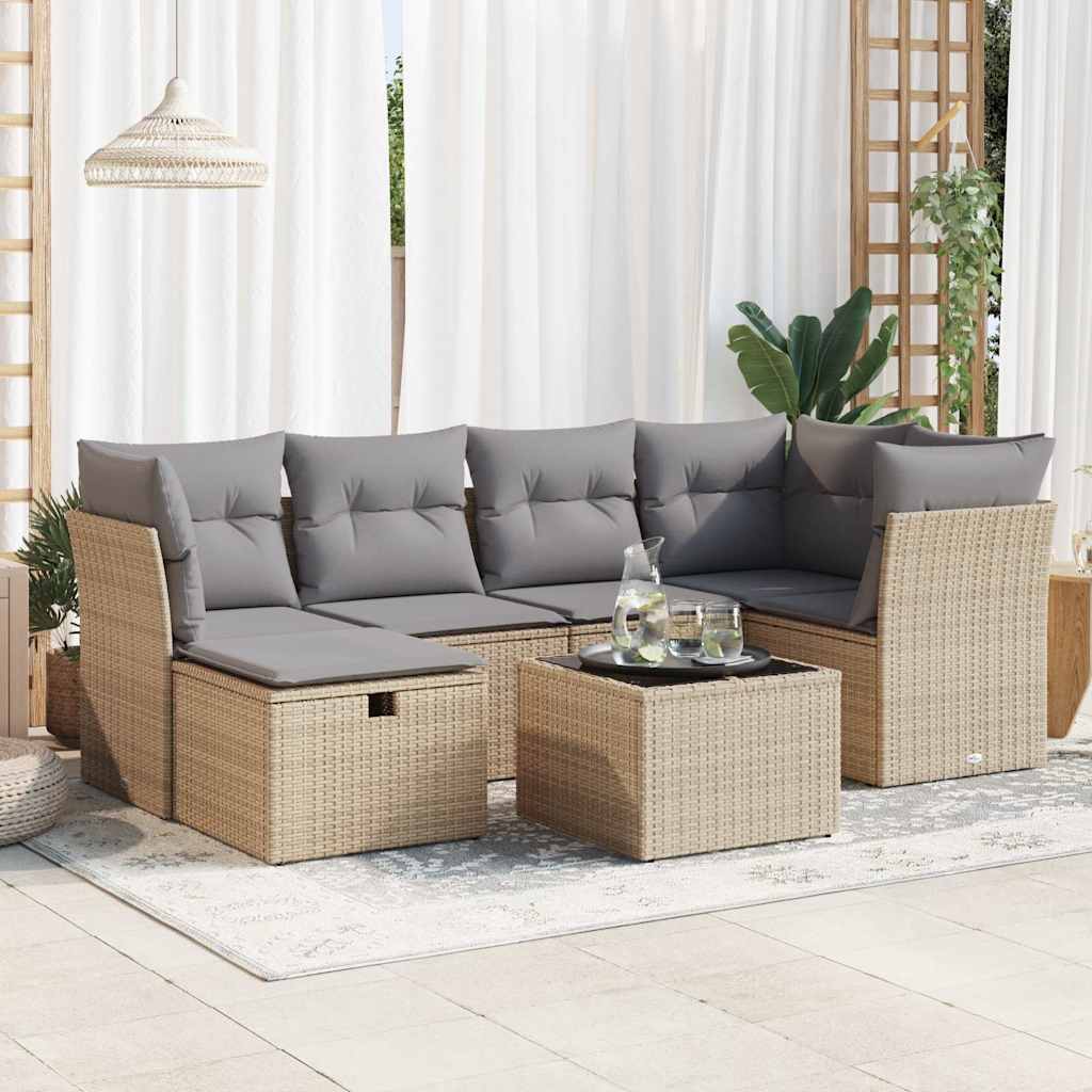 Loungegrupp Med Dynor 6 Delar Konstrotting