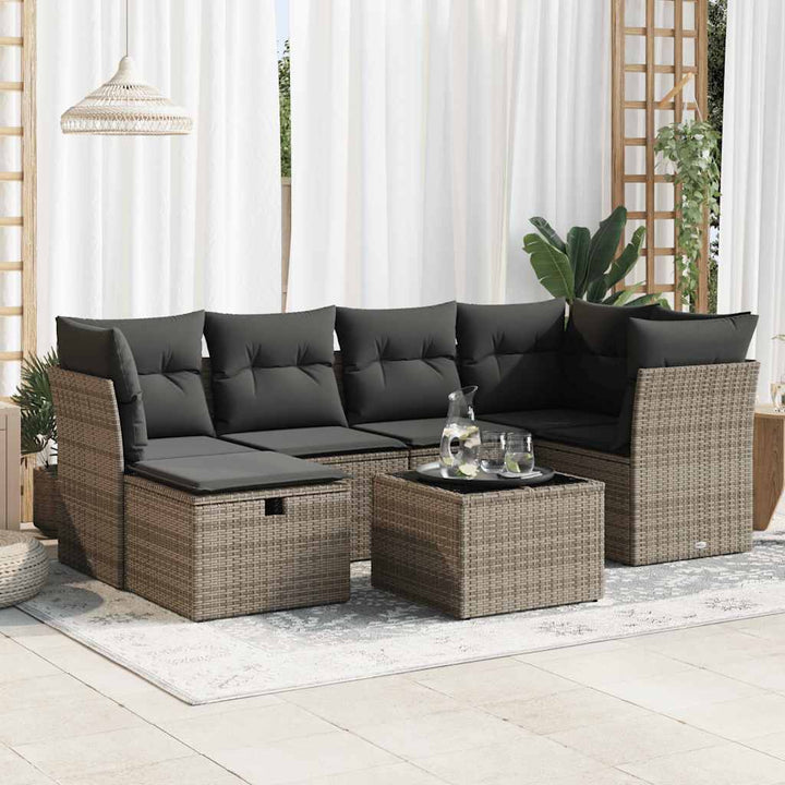 Loungegrupp Med Dynor 6 Delar Konstrotting