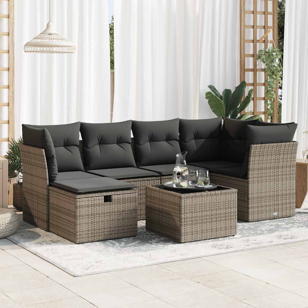 Loungegrupp Med Dynor 6 Delar Konstrotting