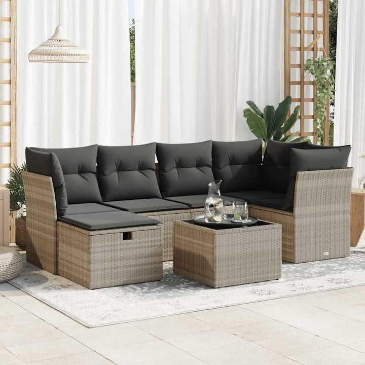 Loungegrupp Med Dynor 6 Delar Konstrotting
