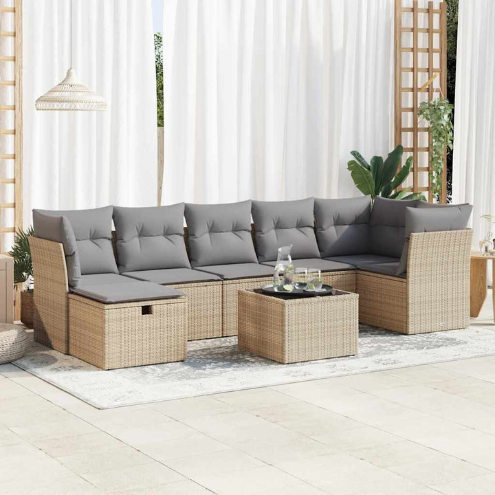Loungegrupp För Trädgården Med Dynor 8 Delar Svart Konstrotting