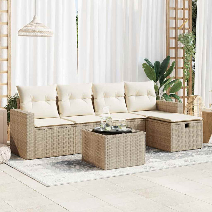 Loungegrupp För Trädgården Med Dynor 5 Delar Svart Konstrotting