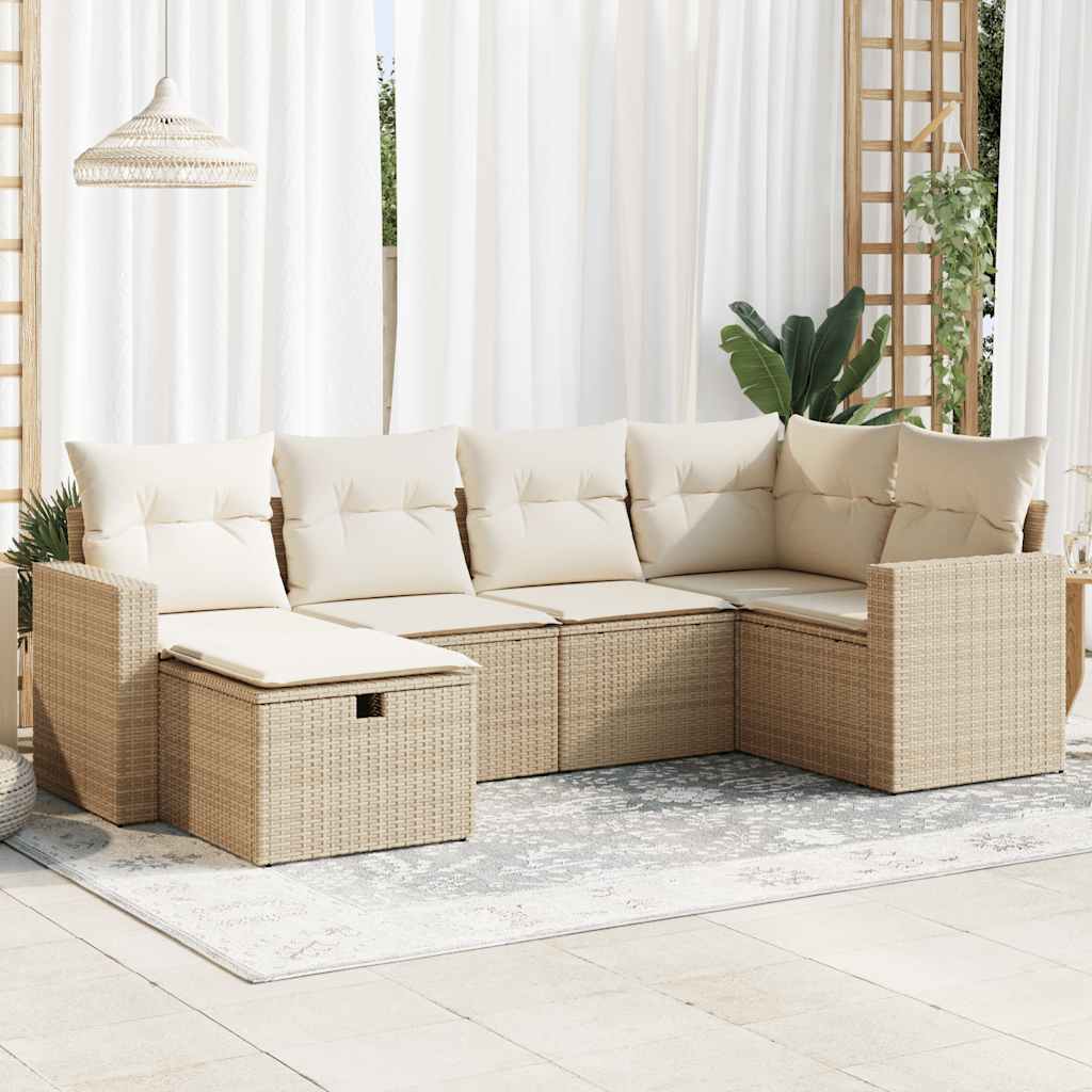 Loungegrupp Med Dynor 6 Delar Konstrotting