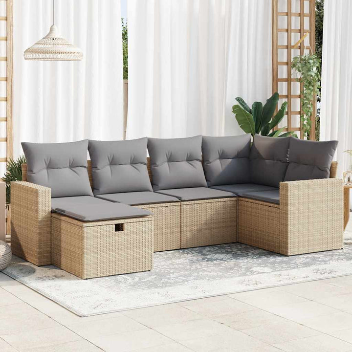 Loungegrupp Med Dynor 6 Delar Konstrotting