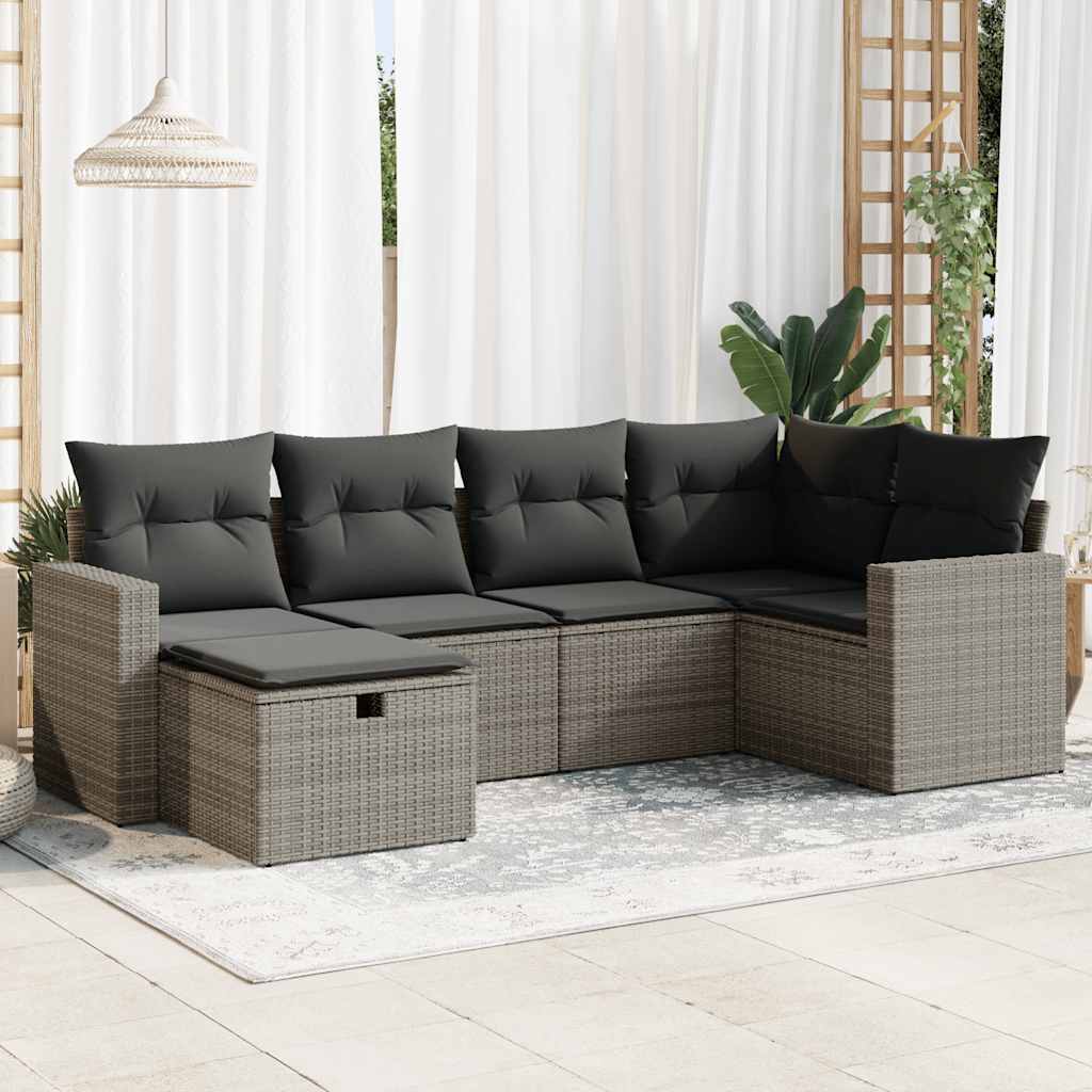 Loungegrupp Med Dynor 6 Delar Konstrotting