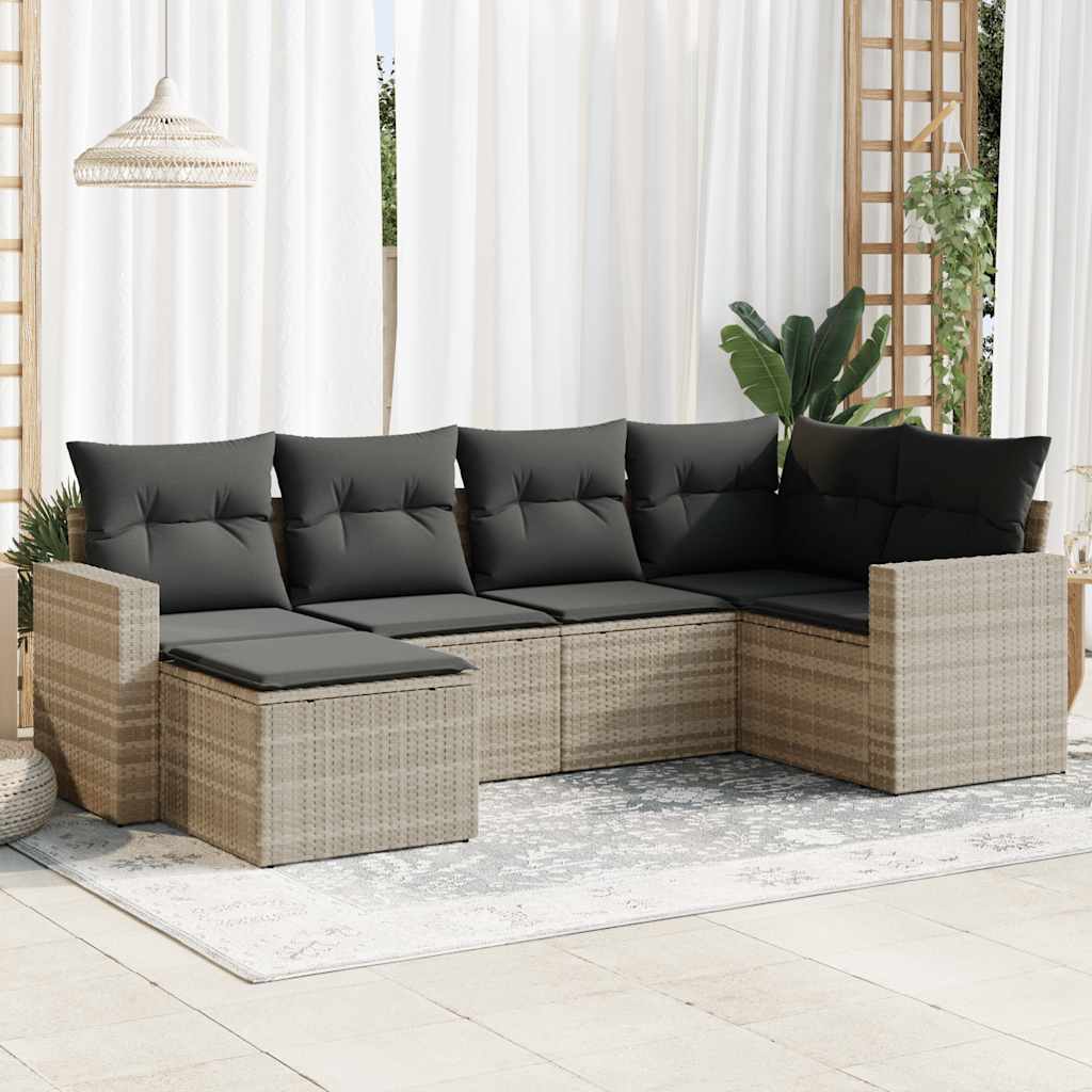 Loungegrupp Med Dynor 6 Delar Konstrotting