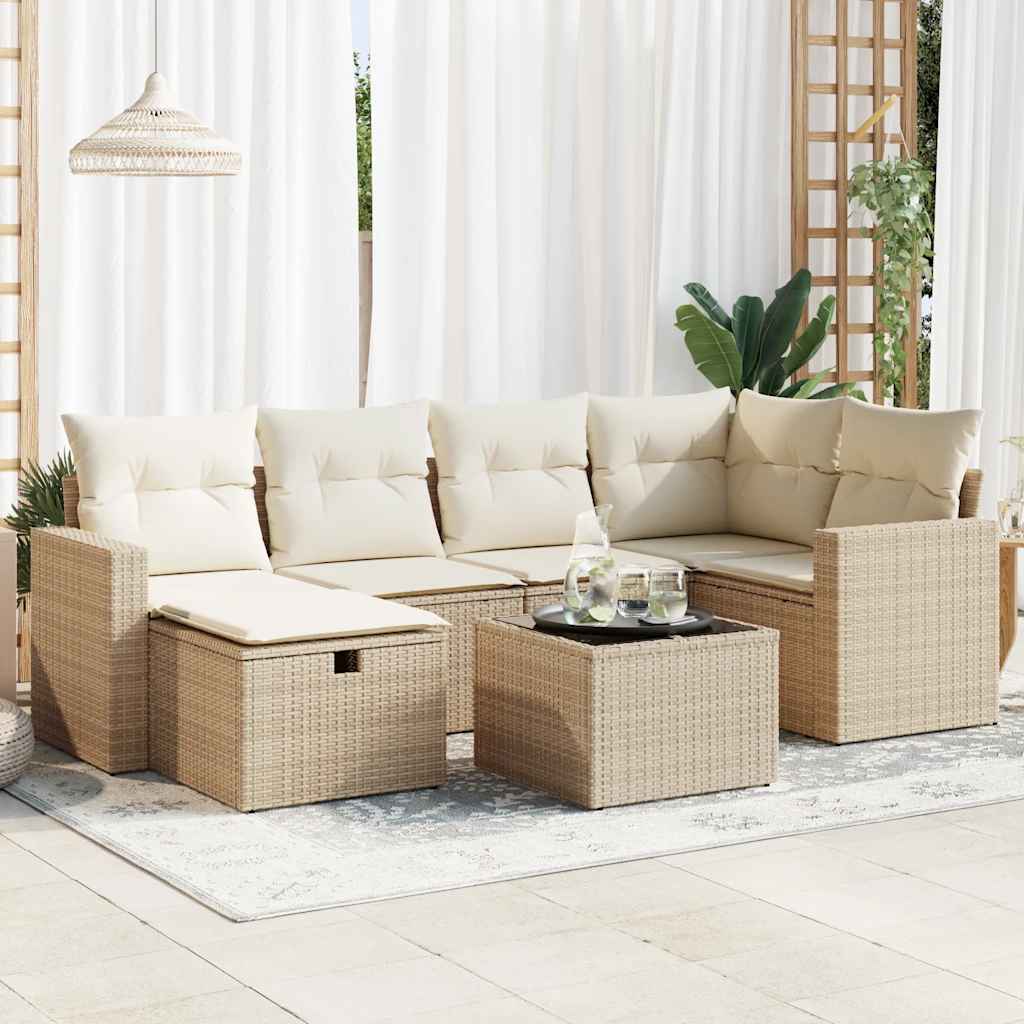 Loungegrupp Med Dynor 6 Delar Konstrotting