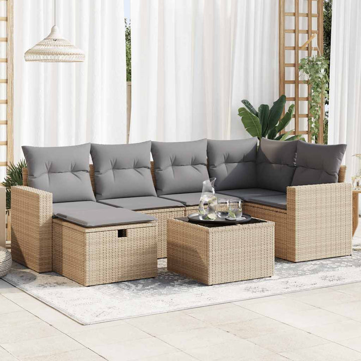 Loungegrupp Med Dynor 6 Delar Konstrotting