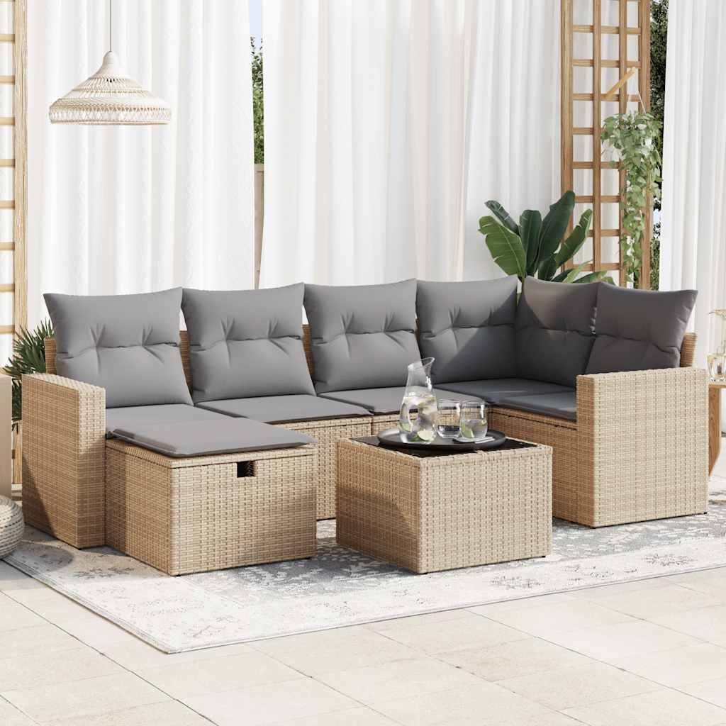 Loungegrupp Med Dynor 6 Delar Konstrotting