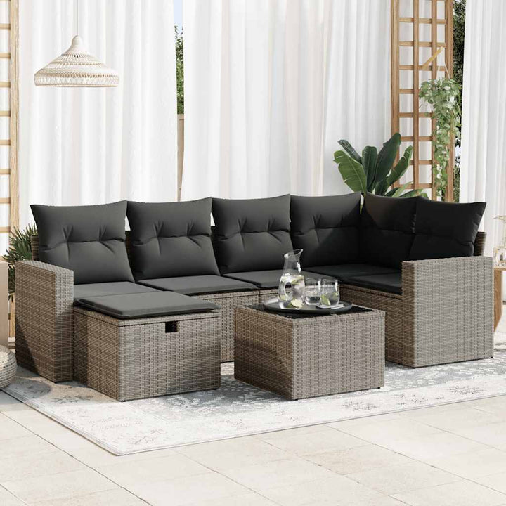 Loungegrupp Med Dynor 6 Delar Konstrotting
