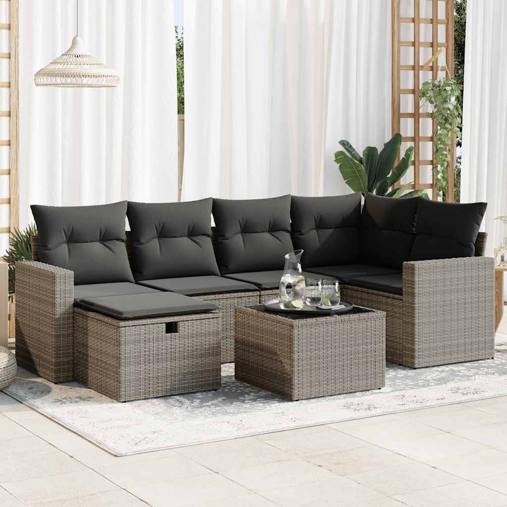 Loungegrupp Med Dynor 6 Delar Konstrotting