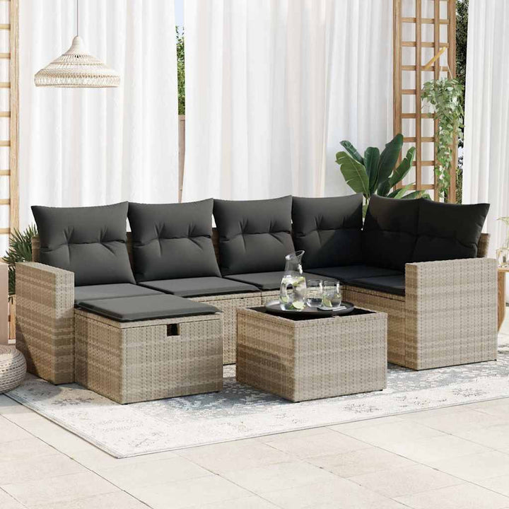 Loungegrupp Med Dynor 6 Delar Konstrotting