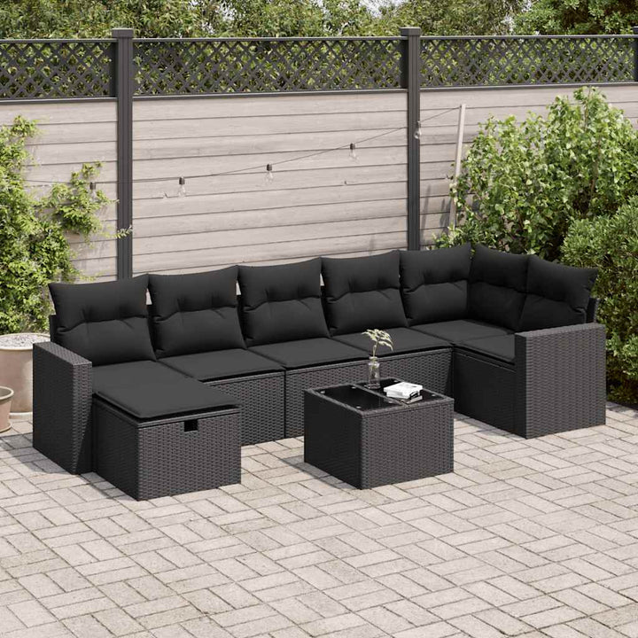 Matgrupp För Trädgården Med Dynor 7 Delar Beige Konstrotting