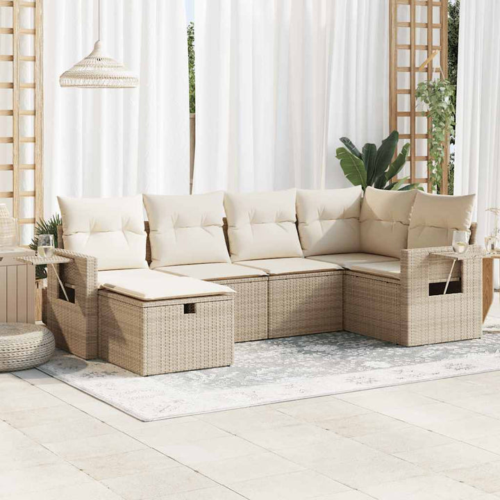 Loungegrupp Med Dynor 6 Delar Konstrotting