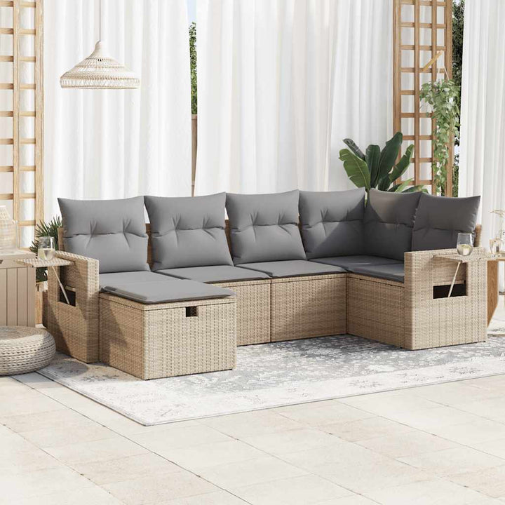 Loungegrupp Med Dynor 6 Delar Konstrotting