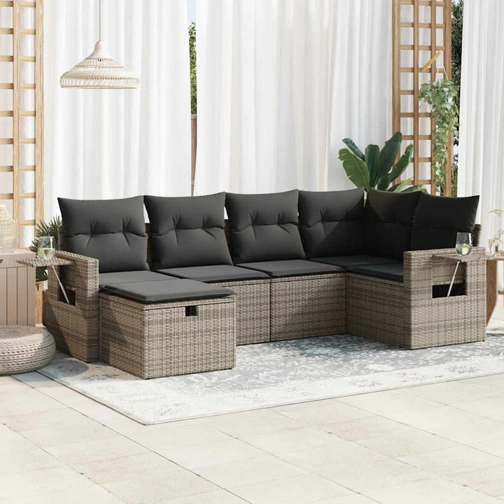 Loungegrupp Med Dynor 6 Delar Konstrotting