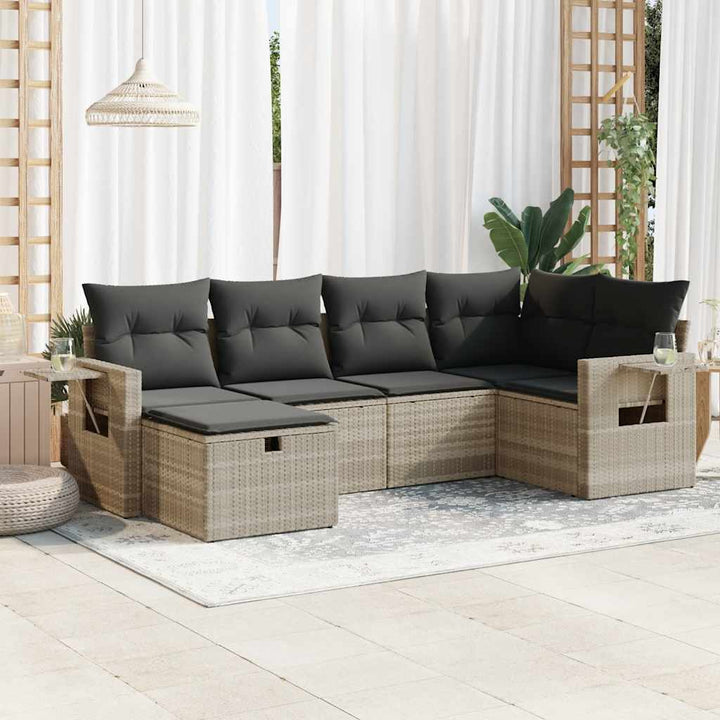 Loungegrupp Med Dynor 6 Delar Konstrotting