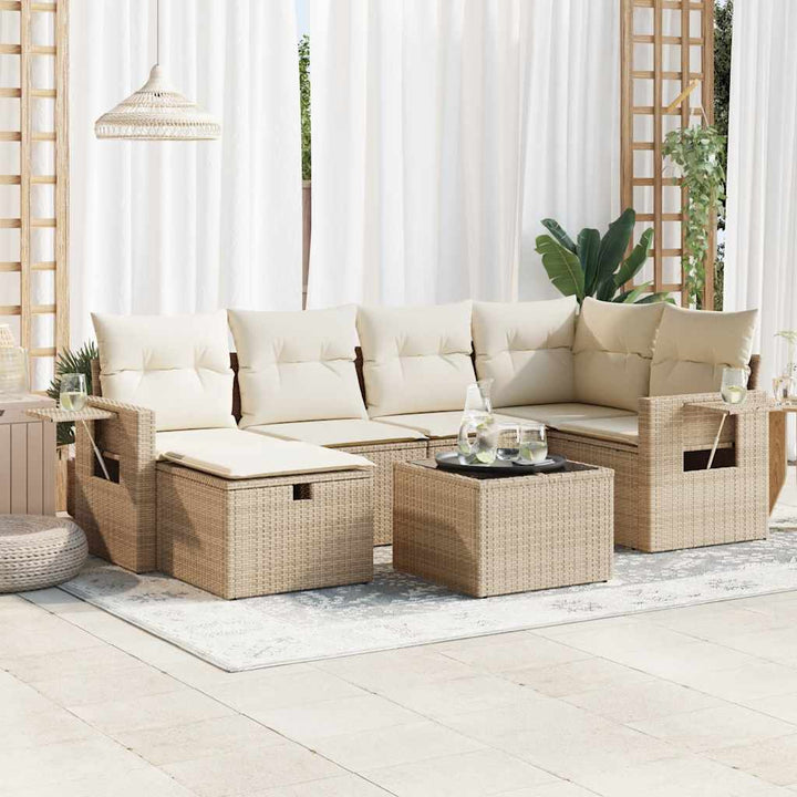 Loungegrupp Med Dynor 6 Delar Konstrotting