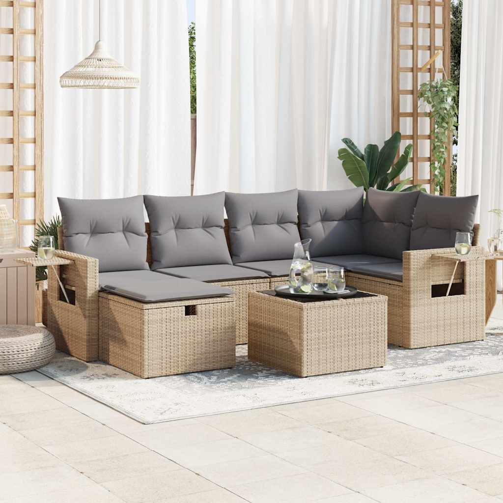 Loungegrupp Med Dynor 6 Delar Konstrotting